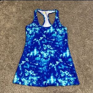 Breathable blue workout tank top